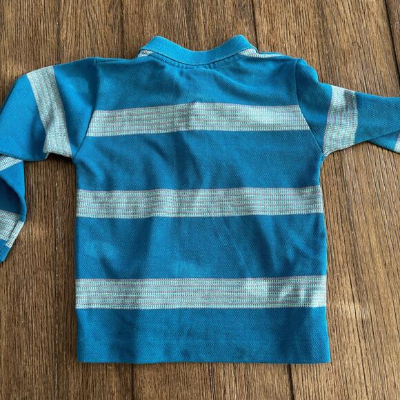 Vintage Winnie the Pooh Boys Polo Shirt Size 7 Blue Striped - Picture 8 of 8
